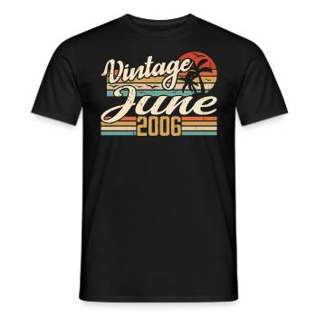 June 2006 Anniversary 2006 Retro 2006 June 2006 - Men's T-Shirt - black - Front - AI Model Male 178 light (178cm)