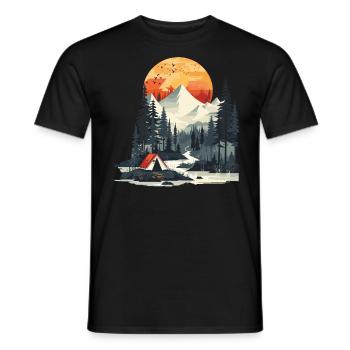Forest Camping - Men's T-Shirt - black - Front - AI Model Male 178 light (178cm)