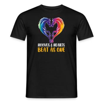 Western Rodeo Hooves & Hearts: Beat as One - Men's T-Shirt - black - Front - AI Model Male 178 light (178cm)