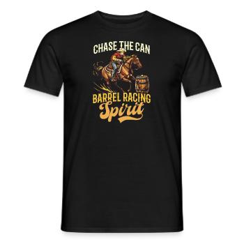 Western Rodeo Chase the Can: Barrel Racing Spirit - Men's T-Shirt - black - Front - AI Model Male 178 light (178cm)