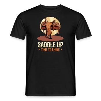 Western Rodeo Saddle Up, Time to Shine - Men's T-Shirt - black - Front - AI Model Male 178 light (178cm)