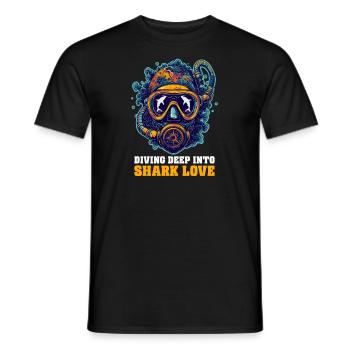 Biologe Hailiebhaber taucht tief in die Hailiebe ein - Männer T-Shirt - Schwarz - Vorne - AI Model Male 178 light (178cm)
