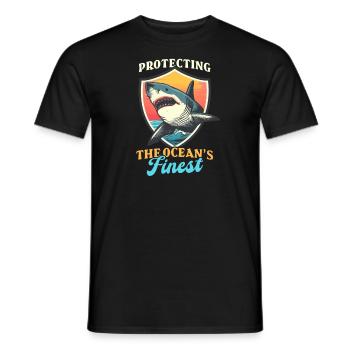 Biologe und Hailiebhaber schützen die Feinwerte des Ozeans - Männer T-Shirt - Schwarz - Vorne - AI Model Male 178 light (178cm)