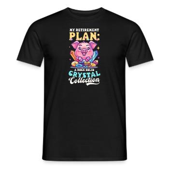 Crystal Collector Retirement Plan Solid Collection - Männer T-Shirt - Schwarz - Vorne - AI Model Male 178 light (178cm)