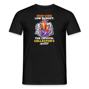 Collectionneur de cristal High Vibe, petit budget - T-shirt homme - noir - Devant - AI Model Male 178 light (178cm)