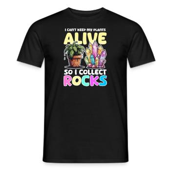 Crystal Collector Can't Keep Plants Collect Rocks - Men's T-Shirt - black - Front - AI Model Male 178 light (178cm)