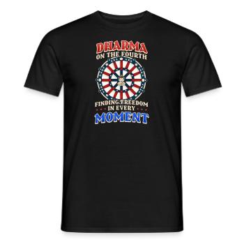 Patriotisk buddhist finder frihed hvert øjeblik - Mænd T-shirt - sort - Foran - AI Model Male 178 light (178cm)
