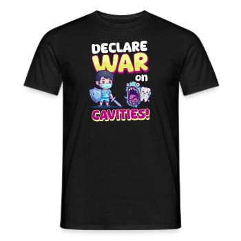 Patriotischer Zahnarzt erklärt der Karies den Krieg! - Männer T-Shirt - Schwarz - Vorne - AI Model Male 178 light (178cm)