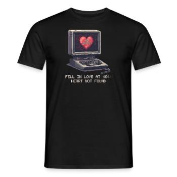 Geek Love Fell in Love at 404: Heart Not Found - Men's T-Shirt - black - Front - AI Model Male 178 light (178cm)