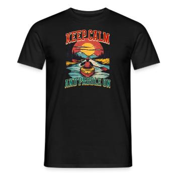 Kajakfahren Ruhe bewahren und weiterpaddeln - Männer T-Shirt - Schwarz - Vorne - AI Model Male 178 light (178cm)