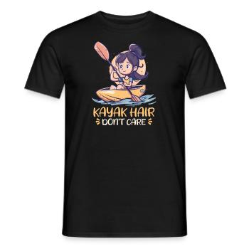 Kajak Kajak Haare, egal - Männer T-Shirt - Schwarz - Vorne - AI Model Male 178 light (178cm)