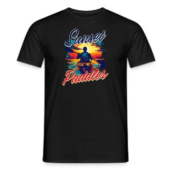 Kajak fahren Sonnenuntergang Paddler - Männer T-Shirt - Schwarz - Vorne - AI Model Male 178 light (178cm)