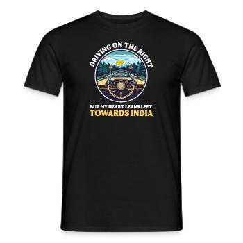 Amérindien Conduite Cœur Droit Penche Gauche Ind - T-shirt homme - noir - Devant - AI Model Male 178 light (178cm)