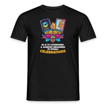 Amerikanischer Indianer H1-B zur Staatsbürgerschaft - Männer T-Shirt - Schwarz - Vorne - AI Model Male 178 light (178cm)