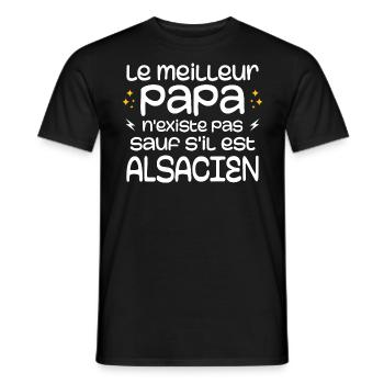 The best dad does not exist unless he is Alsatian - Men's T-Shirt - black - Front - AI Model Male 178 light (178cm)