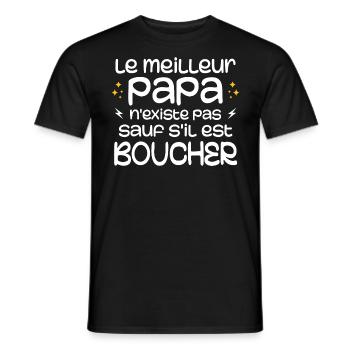 Den besten Vater gibt es nicht, es sei denn, er ist Metzger - Männer T-Shirt - Schwarz - Vorne - AI Model Male 178 light (178cm)