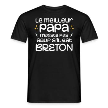 The best dad does not exist unless he is Breton - Men's T-Shirt - black - Front - AI Model Male 178 light (178cm)