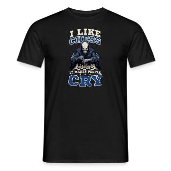 Chess Makes People Cry - Men's T-Shirt - black - Front - AI Model Male 178 light (178cm)