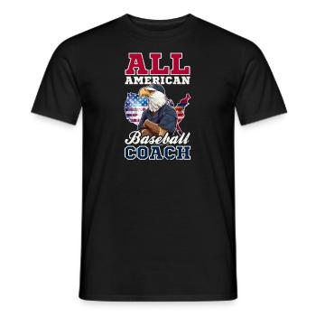 4. Juli Baseballtrainer All American Coach - Männer T-Shirt - Schwarz - Vorne - AI Model Male 178 light (178cm)