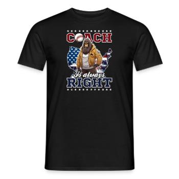 4. Juli Baseball-Coach Coach hat immer Recht - Männer T-Shirt - Schwarz - Vorne - AI Model Male 178 light (178cm)