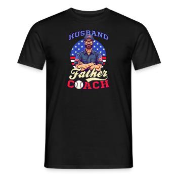 4. Juli Baseballtrainer Ehemann Vater Trainer - Männer T-Shirt - Schwarz - Vorne - AI Model Male 178 light (178cm)