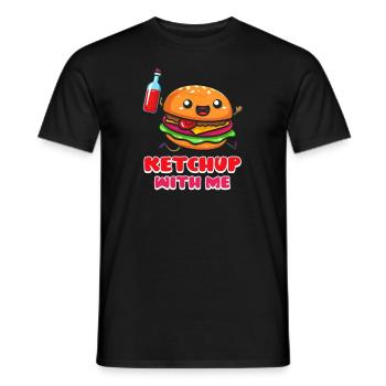 Hamburger Ketchup mit mir - Männer T-Shirt - Schwarz - Vorne - AI Model Male 178 light (178cm)