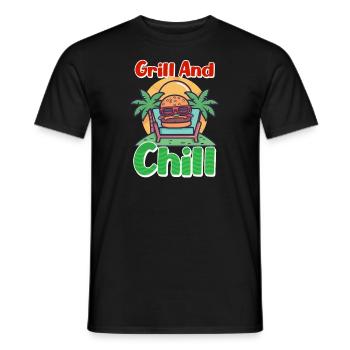 Hamburger Grillé et Chill - T-shirt homme - noir - Devant - AI Model Male 178 light (178cm)