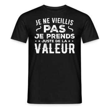 Ich werde nicht alt, ich steigere nur an Wert - Männer T-Shirt - Schwarz - Vorne - AI Model Male 178 light (178cm)