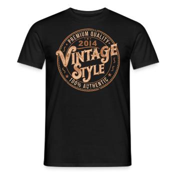 Vintage 2014 Cadeau D'anniversaire 2014 Rétro 2014 - T-shirt homme - noir - Devant - AI Model Male 178 light (178cm)