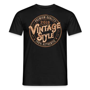 Jahrgang 2018 Retro 2018 Geburtstagsgeschenk 2018 - Männer T-Shirt - Schwarz - Vorne - AI Model Male 178 light (178cm)