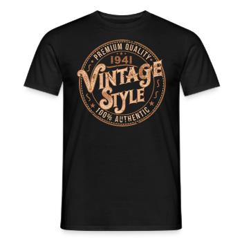 Vintage 1941 Birthday Gift 1941 Retro 1941 - Men's T-Shirt - black - Front - AI Model Male 178 light (178cm)