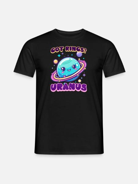 Uranus hat Ringe? Uranus hat welche! - Männer T-Shirt - Schwarz