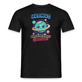 Uranus Uranus: Unbelievably Spacious! - Men's T-Shirt - black - Front - AI Model Male 178 light (178cm)