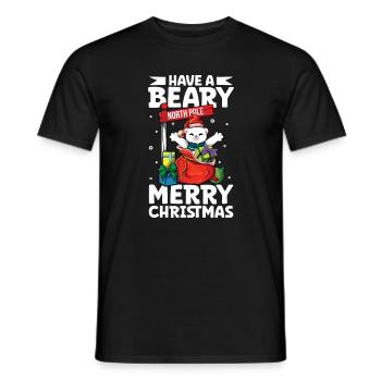 Passez un joyeux Noël avec un ours - Ours de Noël - T-shirt homme - noir - Devant - AI Model Male 178 light (178cm)