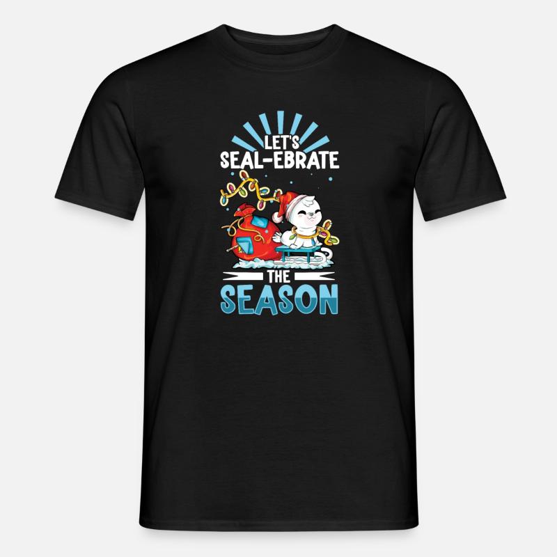 Scelle-ci - Timbre de Noël - T-shirt homme - noir