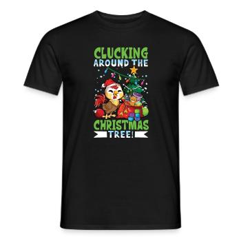 Christmas Chicken - Men's T-Shirt - black - Front - AI Model Male 178 light (178cm)