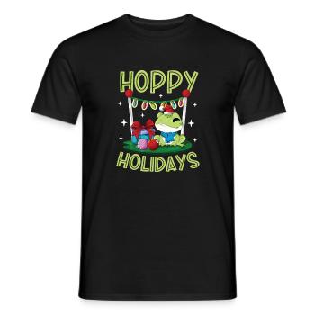 Hoppy Holidays - Weihnachten Frosch - Männer T-Shirt - Schwarz - Vorne - AI Model Male 178 light (178cm)