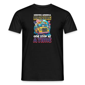 Patriotischer Busfahrer hält Amerika in Bewegung - Männer T-Shirt - Schwarz - Vorne - AI Model Male 178 light (178cm)