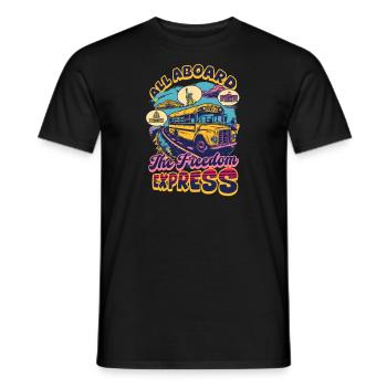 Patriotischer Busfahrer an Bord der Freedom Expres - Männer T-Shirt - Schwarz - Vorne - AI Model Male 178 light (178cm)