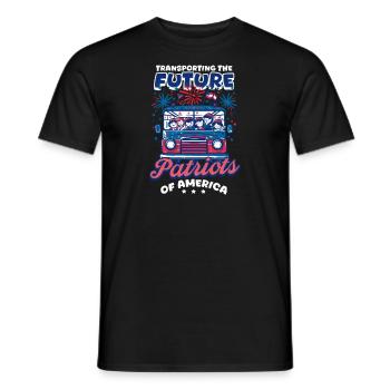 Patriotischer Busfahrer transportiert zukünftige Patrioten - Männer T-Shirt - Schwarz - Vorne - AI Model Male 178 light (178cm)