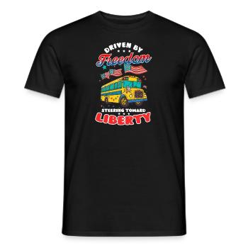 Patriotischer Busfahrer steuert in Richtung Freiheit - Männer T-Shirt - Schwarz - Vorne - AI Model Male 178 light (178cm)