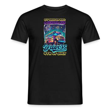 Patriotischer Busfahrer lässt die Freiheit fahren - Männer T-Shirt - Schwarz - Vorne - AI Model Male 178 light (178cm)