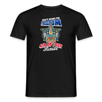 Patriotischer Busfahrer schaltet einen Gang höher für die Freiheit - Männer T-Shirt - Schwarz - Vorne - AI Model Male 178 light (178cm)