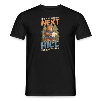 Funny Camping Over Hill For Real This Time - Men's T-Shirt - black - Front - AI Model Male 178 light (178cm)