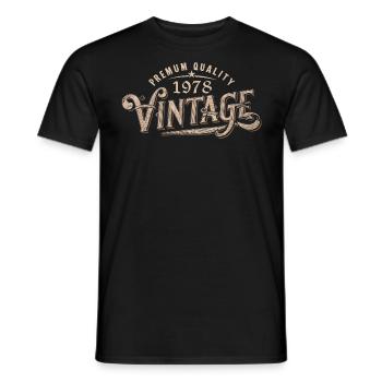 1978 Vintage 1978 Cadeau Anniversaire 1978 Rétro - T-shirt homme - noir - Devant - AI Model Male 178 light (178cm)