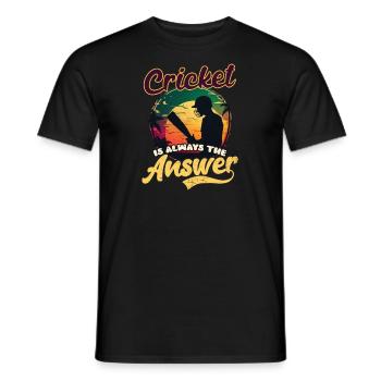 Cricket Player Is Answer - Men's T-Shirt - black - Front - AI Model Male 178 light (178cm)