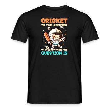 Cricket Player Who Cares What Question - Men's T-Shirt - black - Front - AI Model Male 178 light (178cm)