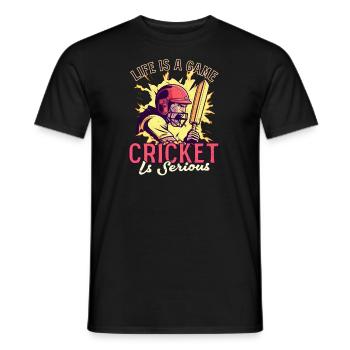 Cricket Player Life Game Cricket Serious - Men's T-Shirt - black - Front - AI Model Male 178 light (178cm)