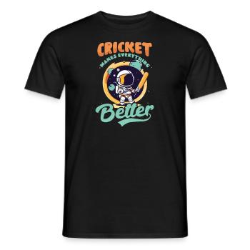 Cricket Player Makes Everything Better - Men's T-Shirt - black - Front - AI Model Male 178 light (178cm)