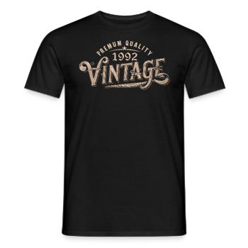 1992 Vintage 1992 Cadeau Anniversaire 1992 Rétro - T-shirt homme - noir - Devant - AI Model Male 178 light (178cm)